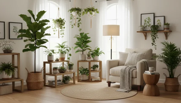 Indoor plant aesthetic corner 1
