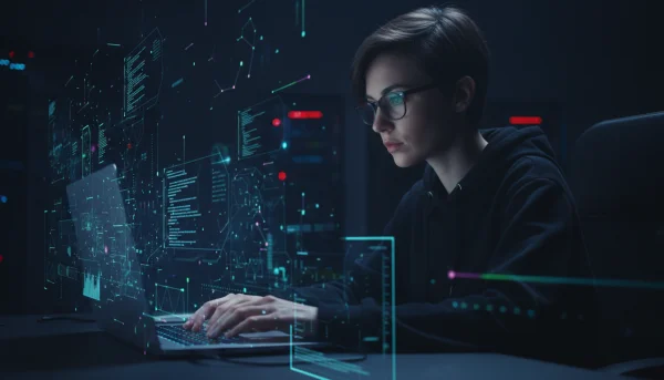 Cybersecurity concept with professional... 1