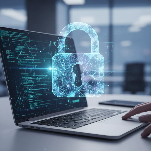 Data protection abstract digital lock ov... 1