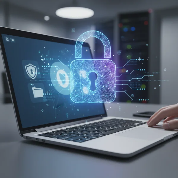 Data protection abstract digital lock ov... 1