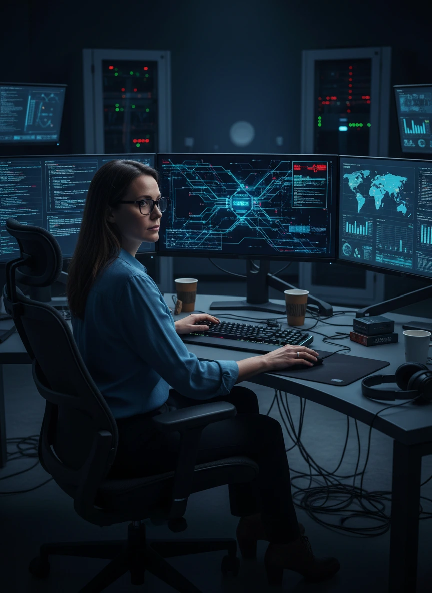 IT security specialist monitoring system... 1