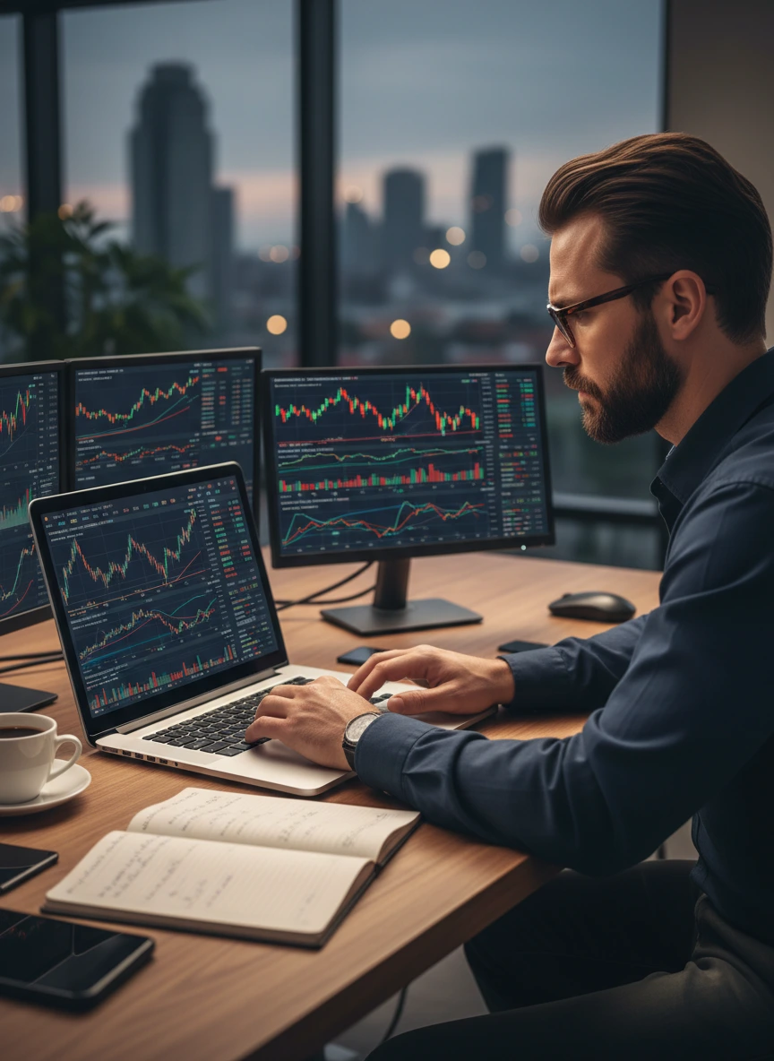 Professional analyzing cryptocurrency ch... 1