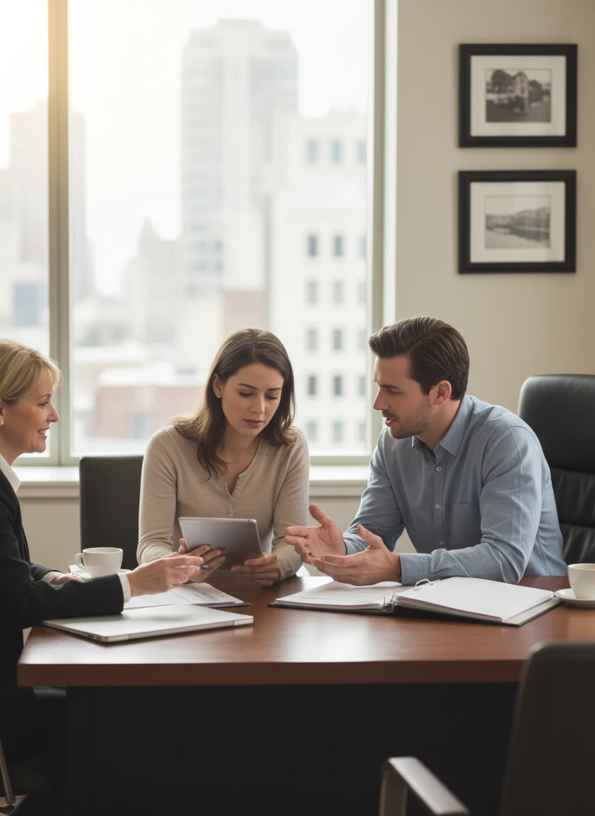Couple discussing home loan eligibility 1