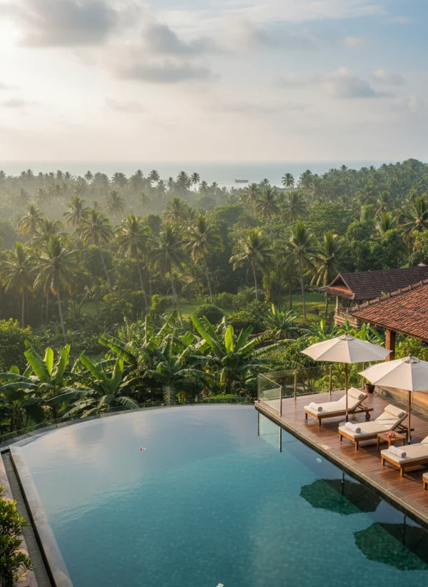 Kerala luxury resort infinity pool tropi... 1