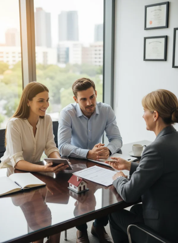 A couple meeting a bank advisor to discu... 1