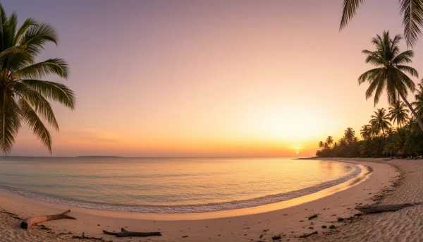 stunning tropical beach at sunrise with... 1
