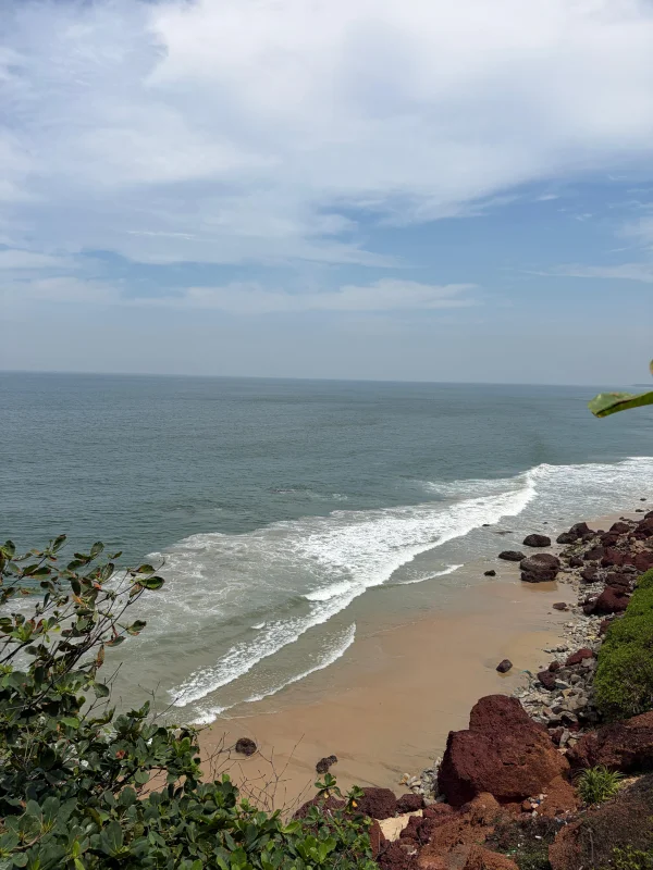 Scenic View of Varkala Beach Cliffs and Arabian Sea Coastline, Kerala, India