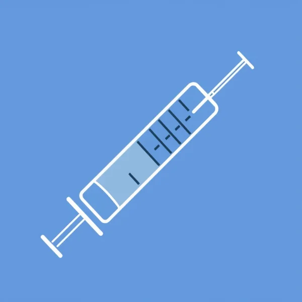 Flat icon of a syringe/vaccine symbol, clean line-art