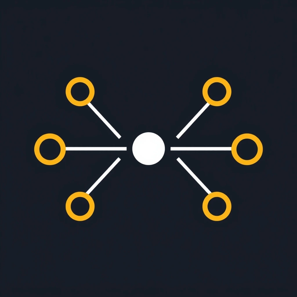 Simple icon of a network/connection nodes, clean vector style