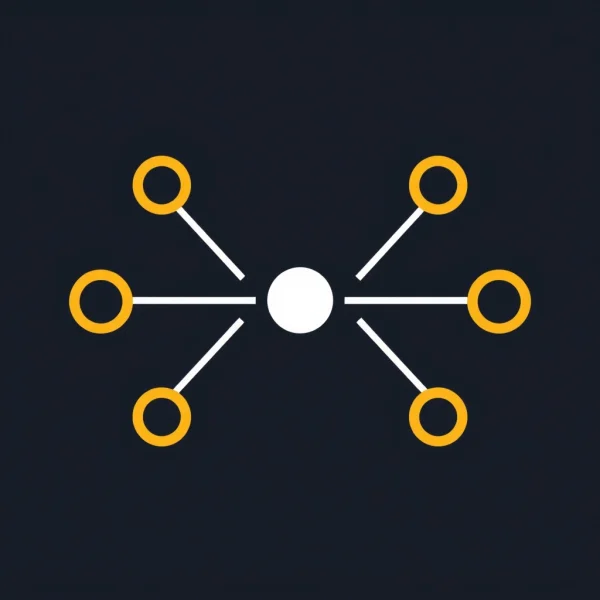 Simple icon of a network/connection nodes, clean vector style