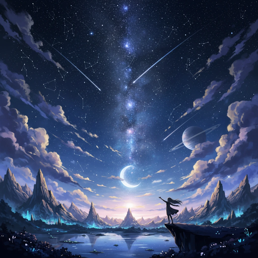 Anime starry sky digital art