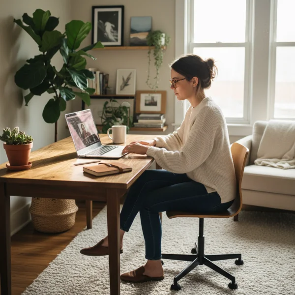 Young entrepreneur working remotely from... 1