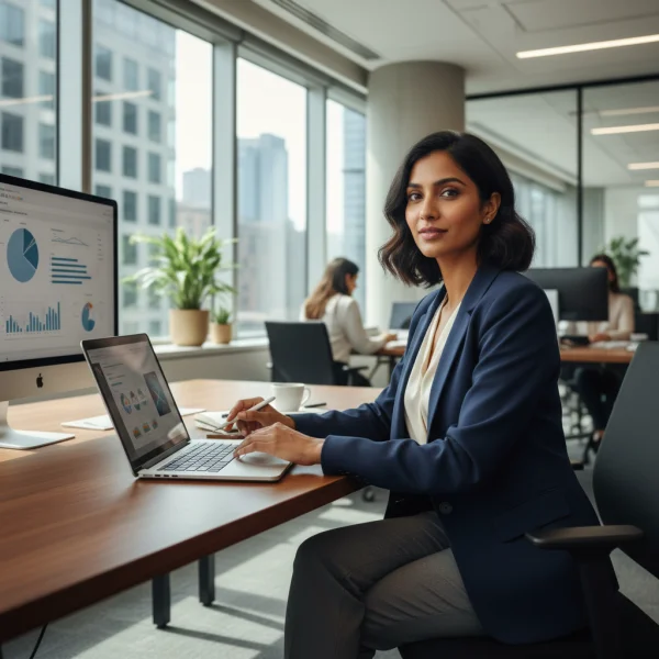 Confident Indian businesswoman working o... 2