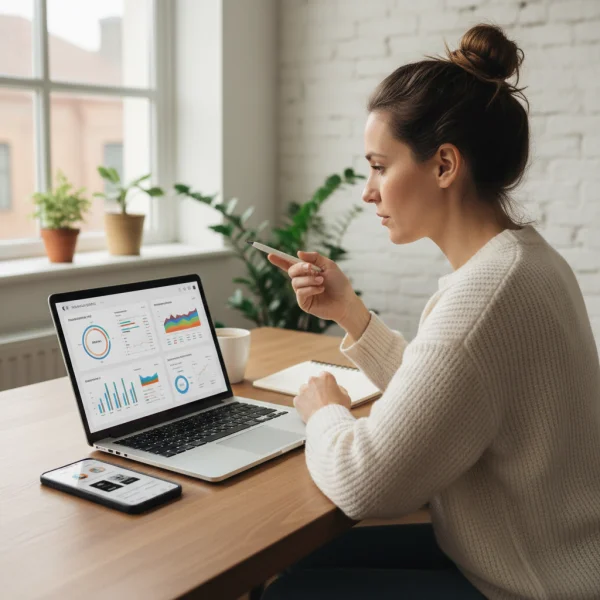 Content creator working on social media... 1