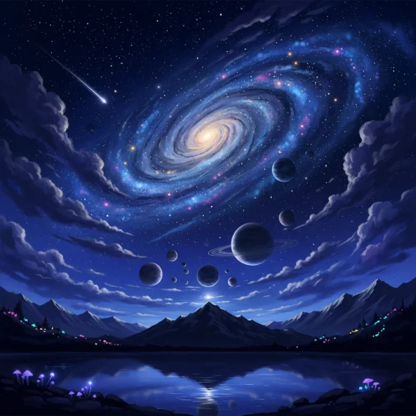 Night Sky Digital Art AI Image